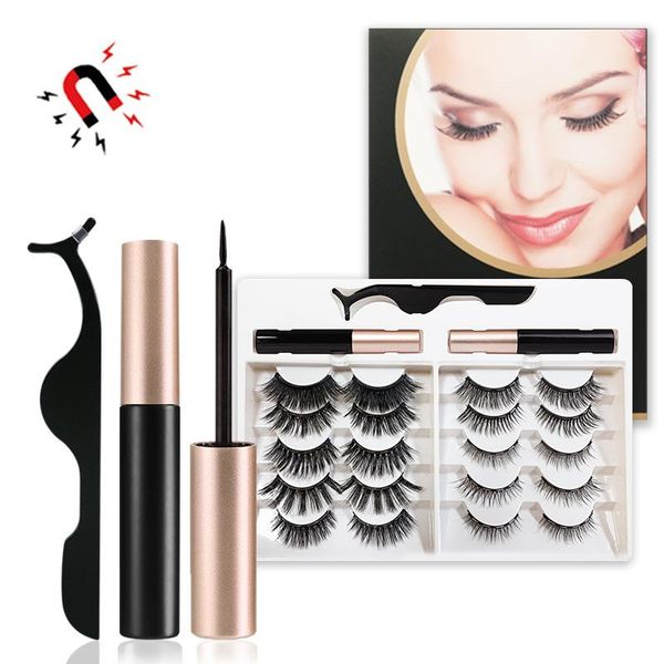 

10 pairs reusable 5d magnetic lashes and eyeliner kit magnetic eyeliner for lashes kit comes