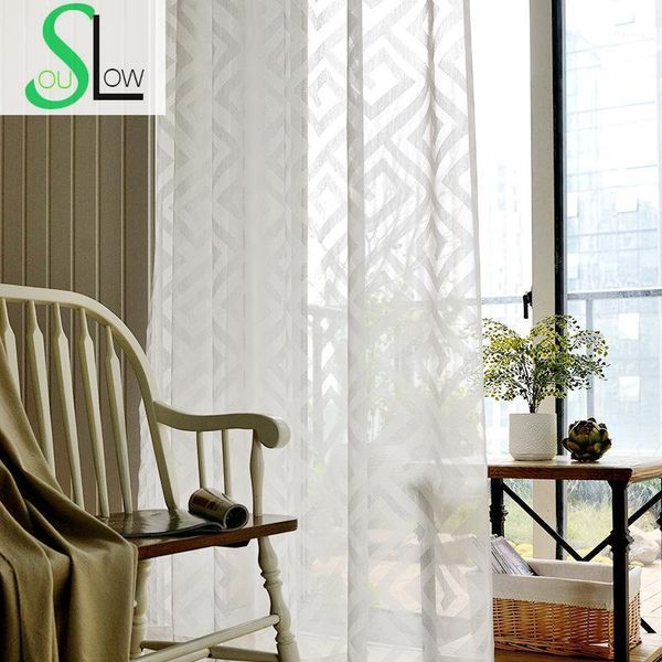 

slow soul white back type jacquard curtains geometric for living room tulle kitchen bedroom sheer cortinas finas cortina1