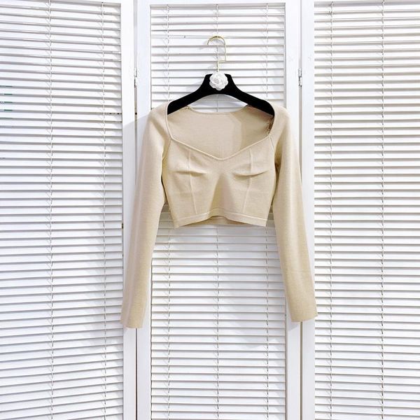 

women's sweaters she'smoda chest wrapped knitted spandex v-neck long sleeves cropped woman, White;black