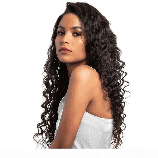 

peruvian hair deep wave 360 lace frontal wigs pre plucked with baby hair 360 lace front human hair wigs for black woman, Black;brown