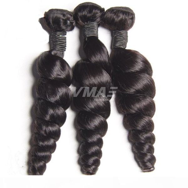 

brazilian human virgin hair extensions loose wave unprocessed human hair weaves soft brazilian hair weave bundles, Black