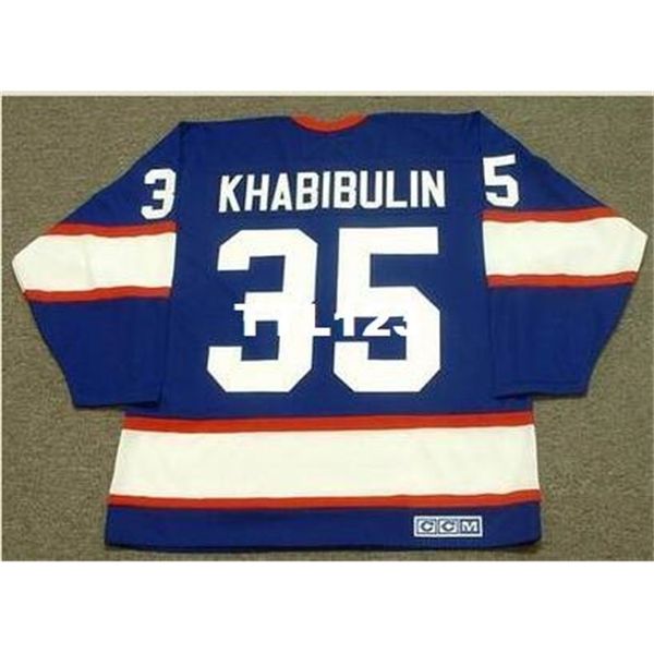 

mens #35 nikolai khabibulin winnipeg jets 1995 ccm vintage retro home hockey jersey or custom any name or number retro jersey, Black
