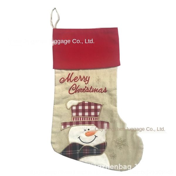 

plje0 santa three embroidered candy gift christmas pendant gift bag christmas socks pendant bag socks decorative can xzj4e