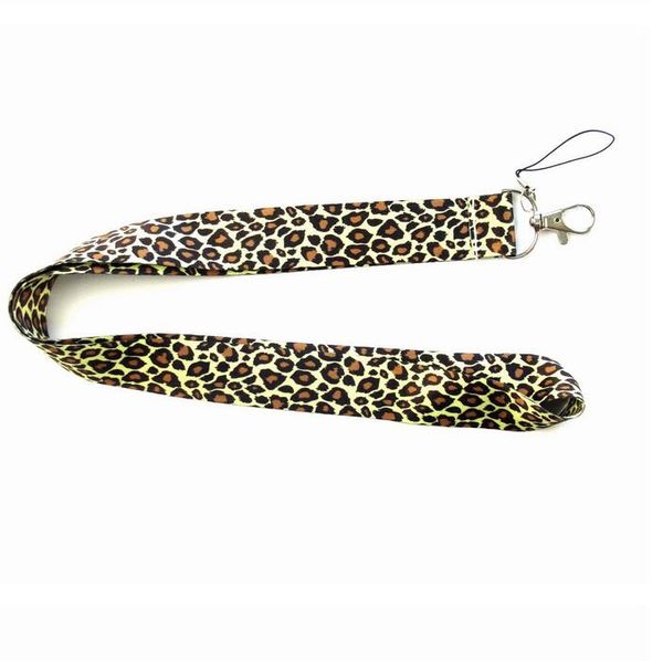 8 cor clássico animal leopardo impressão pescoço lanyard cinta celular celular cartão de identificação chave chaveiro quadrado cordão atacado