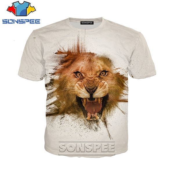 

animal lion 3d print shirts oversized horror hippie men clothing