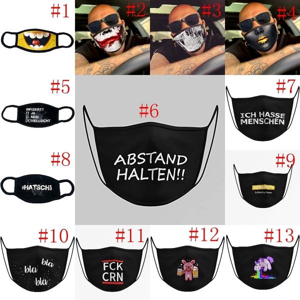 

half fashion mask 3d designer printed face cute cartoon mouth cover dustproof washable reusable protective masks dda296in stock124455