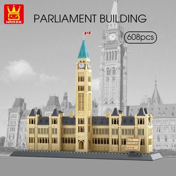 

wange 608pcs world famous architecture building blocks canadian parliament building model construction bricks children toys gift wmtqdk