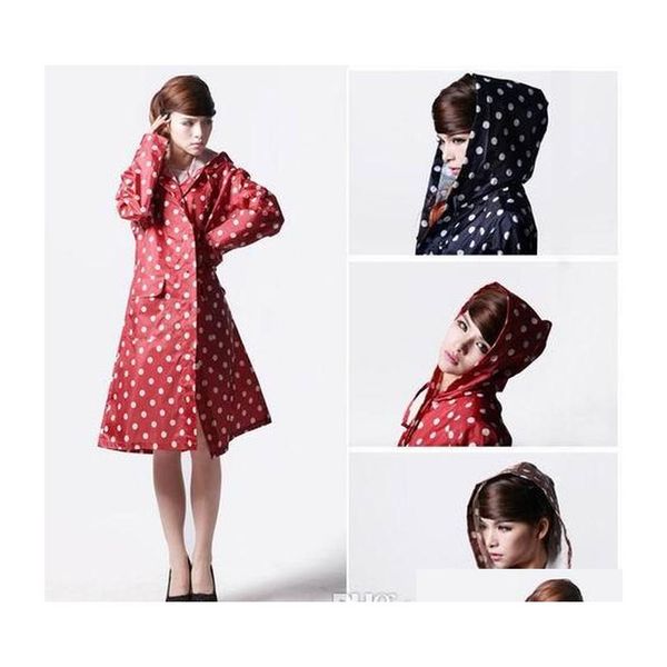 

dot girl lady hooded raincoat women outdoor travel waterproof riding cloth rain coat for women poncho long r qylgai lipper