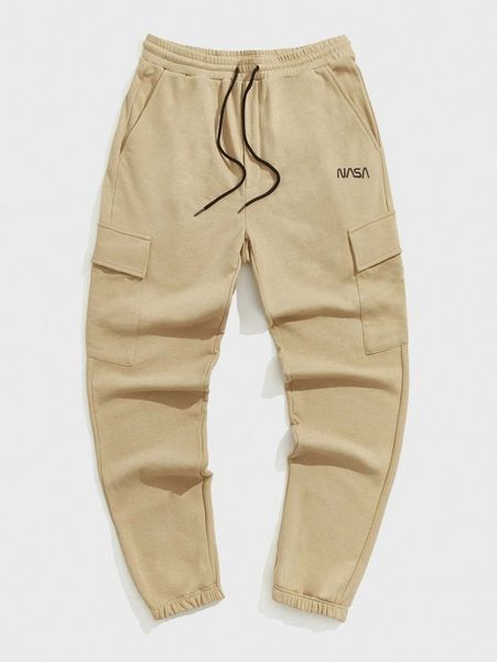 

men letter graphic drawstring waist sweatpants t8ll#, Black