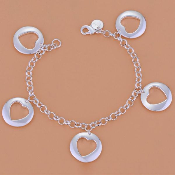 

selling fashion silver plated jewelry heart bracelet for women yah171, Black