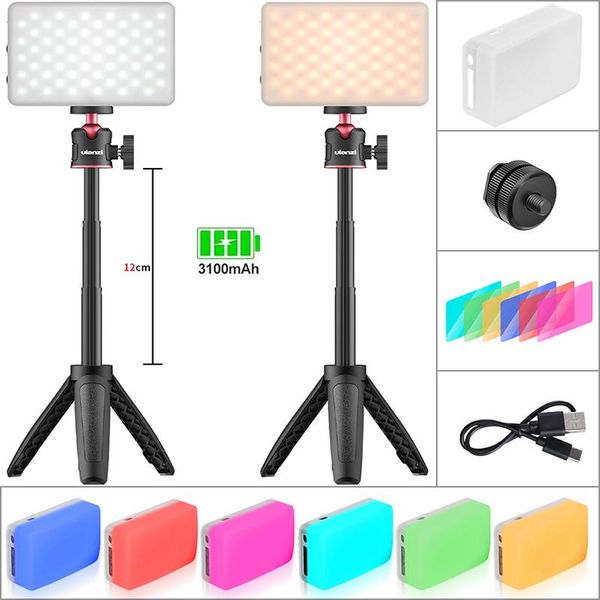 

flash heads ulanzi vijim vl120 3200k-6500k led video light dslr camera with soft box rgb color filter cold shoe pocket fill