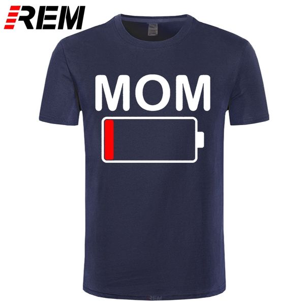 

sport rem mom battery low funny empty tired parenting mother boys hip hop cool t shirts short sleeve 100% cotton man o neck