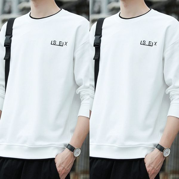 

2020 new fashion coat embroidery sweater round neck loose autumn winter korean men's sweater spring autumn coat men's wear xjipo, Black