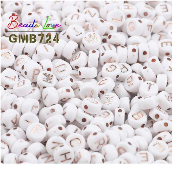 

mixed letter acrylic beads round flat rose gold alphabet love cube loose spacer beads for jewelry making handmade diy jlllka