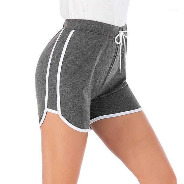 

women's sports shorts summer 2020 new slim fitness shorts elastic waist beach running short pants qz00591, White;black