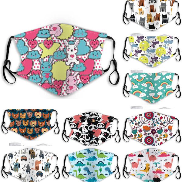 

cartoon pm2.5 face with 2 masks filters kids anti-fog haze dust protection reusable washabzgcc in62