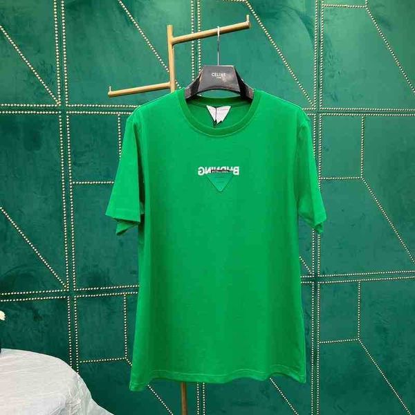 

hip hop 22ss early spring new short sleeve botteg venet designer brand classic triangle print simple loose bv t-shirt for men and women, White;black