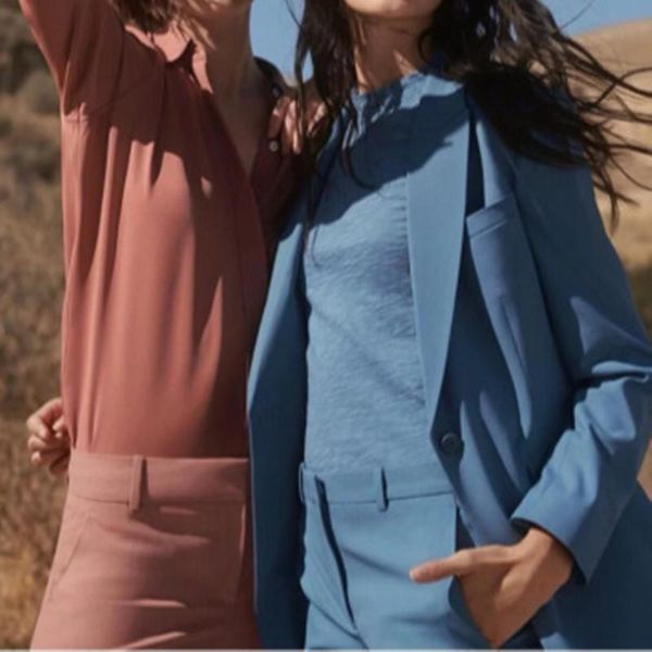 

women office blazer coat lady single button long sleeve coat outwear or business trousers simple pants female suit set, White