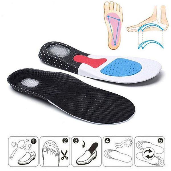

solid sport shoes pad new thickening absorption basketball football sports silicone gel soft insole 1pair1, Black