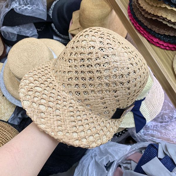 

straw riding hat new in spring and summer, Blue;gray