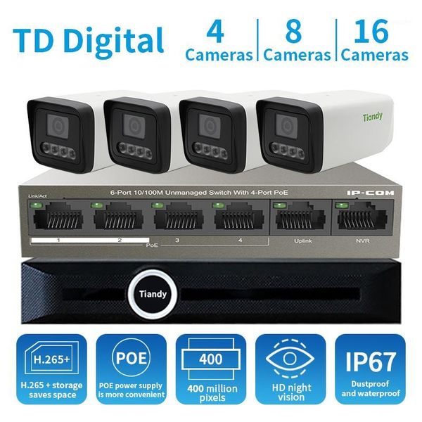 

fsd 4mp hd camaras de segurided ip security camera set video surveillance kit cctv wireless system nvr kit1