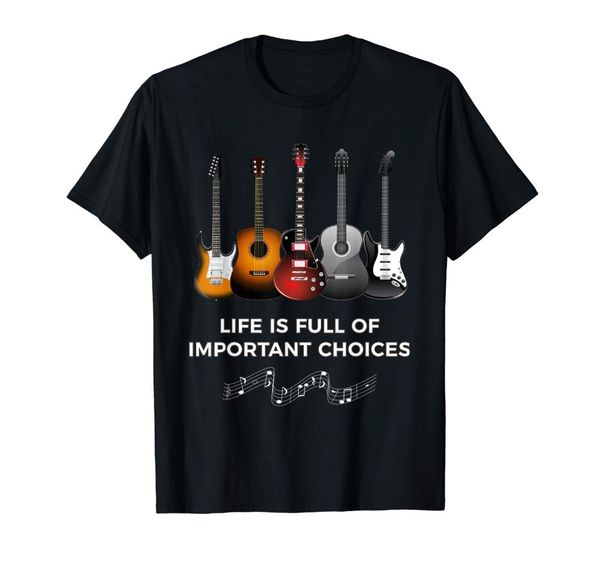 

life is full of important choices funny guitar summer new brand hip hop casual fitness funny men's tee shirts sport hooded sweatshirt h