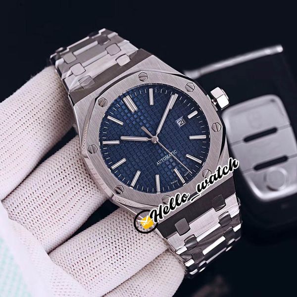 

3a new oak 41mm 15400st.oo.1220st.03 miyota 8215 automatic mens watch blue texture dial stainless steel bracelet watches luxury hello_watch, Slivery;brown