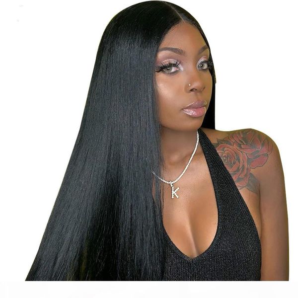 

hd transparent full lace wigs pre plucked hairline virgin brazilian real human hair straight hd lace front wigs 13x4 frontal with baby hair, Black;brown