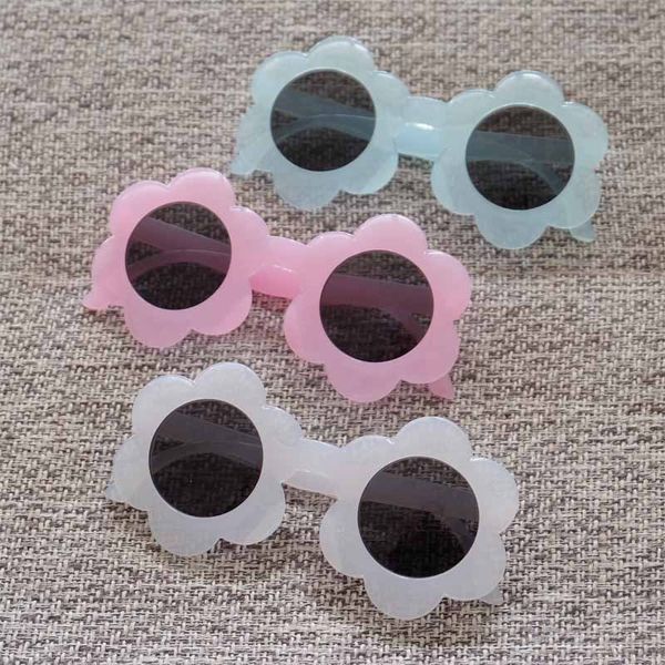 Adorável crianças girassol sunglasses doces cores quadro bonito crianças festa óculos por atacado