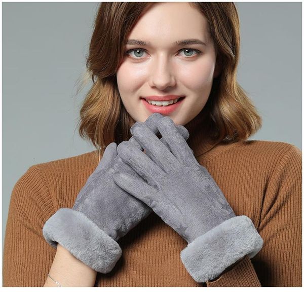 

winter gloves chamois keep warm glove double-deck thickening windbreak cold touch screen glove winter couple gloves luv jllfoy, Black