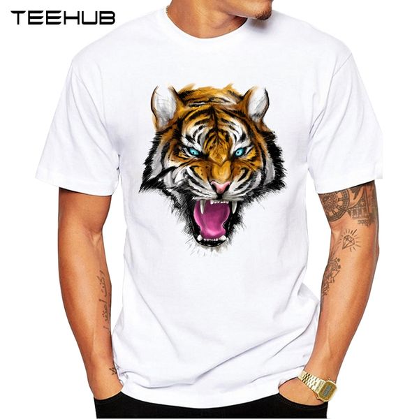

teehub men's fashion ferocious tiger printed short sleeve t-shirt hipster o-neck design cool desgin tee sport hooded sweatshirt hoodie
