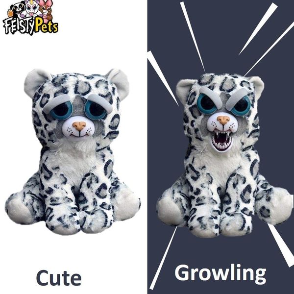 

feisty pets toys stuffed plush angry animal doll gift snow leopard
