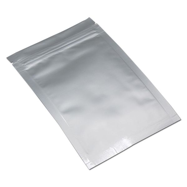 

8.514cm silver pure aluminum foil ziplock bag mylar self seal zipper zip lock packing bag retail packaging food storage pouch h bbyylm