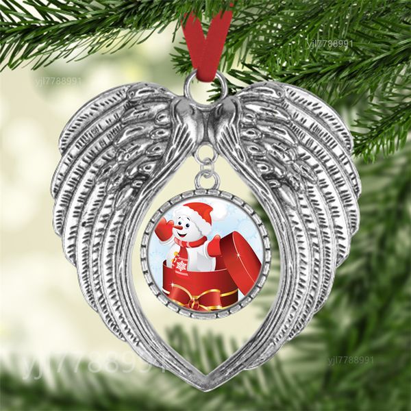 

sublimation christmas ornament decorations angel wings shape blank add your own image and background new yjl44
