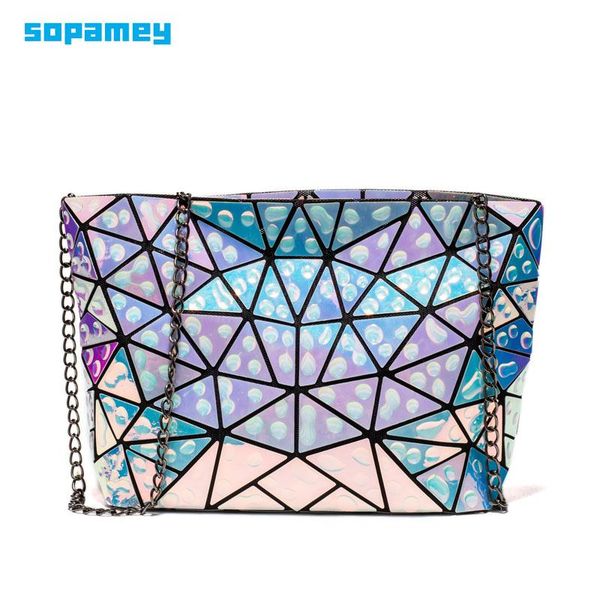 

fashion water droplets shoulder bags women chain handbag female geometry messenger bag plain folding crossbody bags clutch bolso