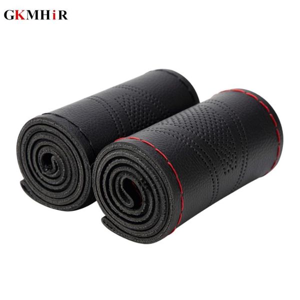 

diy steering wheel covers soft fiber leather anti-slip car steering wheel cover braid stitch on wrap with needle thread