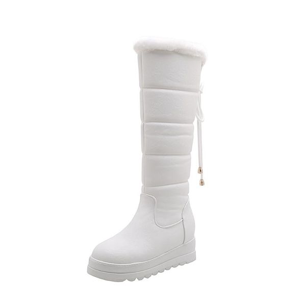 

new 2020 keep warm snow boots women fashion platform fur thigh high over the knee boots plush ladies warm winter, Black