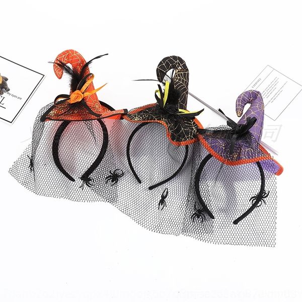 

zk5pu celebration decoration veil hat headband halloween party masquerade ball lace witch head lace headdressveil headdress hat headdress pr