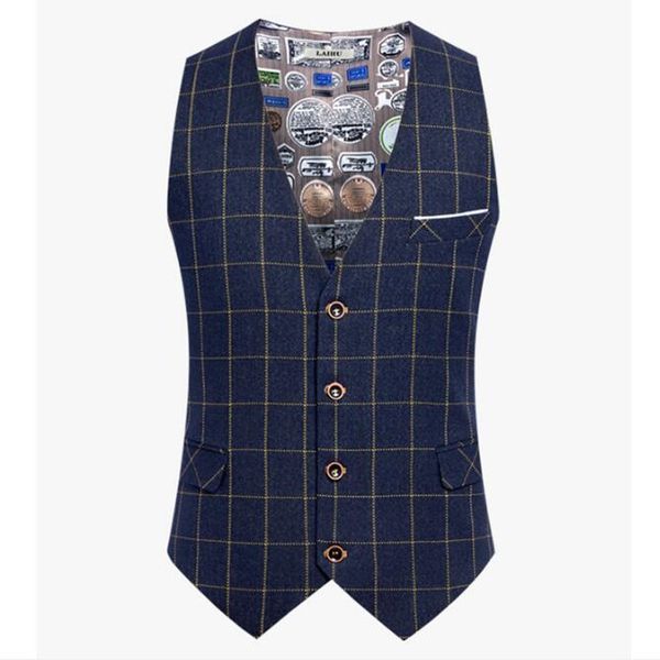 

2021 мужчины качественные шахматы, одетые в повседневные костюмы жилет бизнес-жилет топы akvx, Black;white