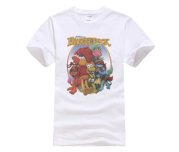 

summer fashion streetwear short sleeve tees fraggle rock tv show group hug licensed cartoon t shirt all sizes 1021, White;black