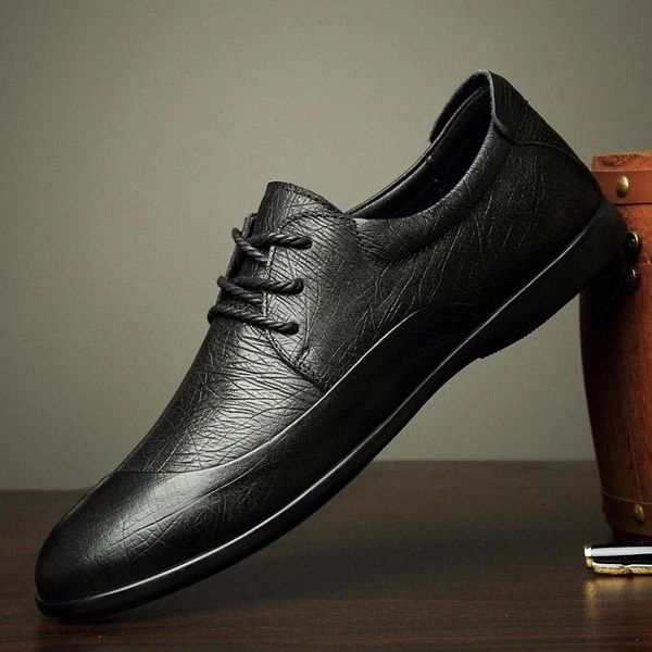 

men's autumn shoes genuine leather soft man casual lace up cutout shoes outdoor fashion breathable cowhide oxfords shoes men #7l8j