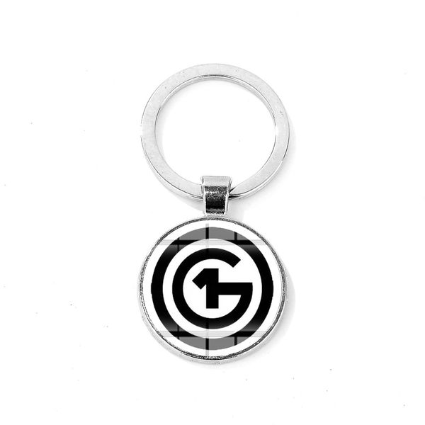 

o1g hungary badge keychain o1g classic glass cabochon round pendant car bag key ring chain men women cool souvenirs, Silver