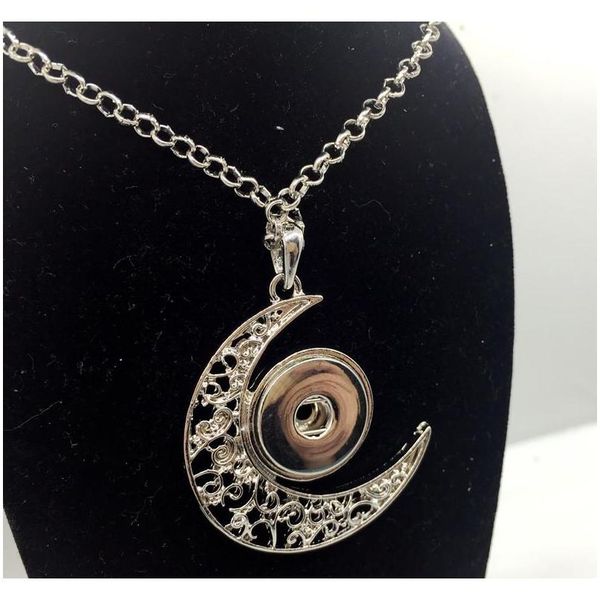 

moon ginger snap jewelry pendnat women fashion diy silver pendant necklace snap jewelry fit ginger snap jllgmp yy_dhhome