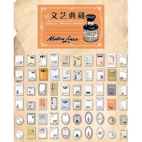 

60pcs лот эстетическая наклейки ностальгический дневник украшения наклейки журнал канцелярские декоративное коллаж vintage art marker wmtjku