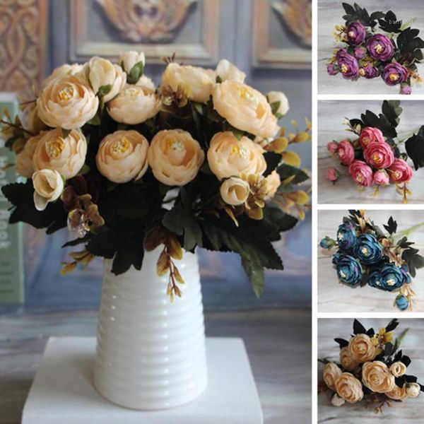 

1pc artificial flowers rose faux silk cloth flower arrangement l room wedding decor1