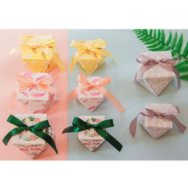 Подарочная упаковка подарки на день рождения многоцветные сумки для украшения вечеринка топ -рождественская бумага мраморные коробки с бриллиантами гости благодаря сладкому красному свадьбе1