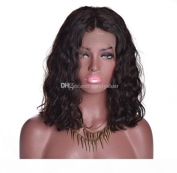 

brazilian human virgin remy baby soft hair lace front full lace curly wigs 130% desnity unproccessed natural black color