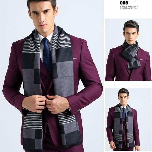 

scarves brand men scarf classic design winter for foulard lattice plaid warm shawls luxury elegance cachecol, Blue;gray
