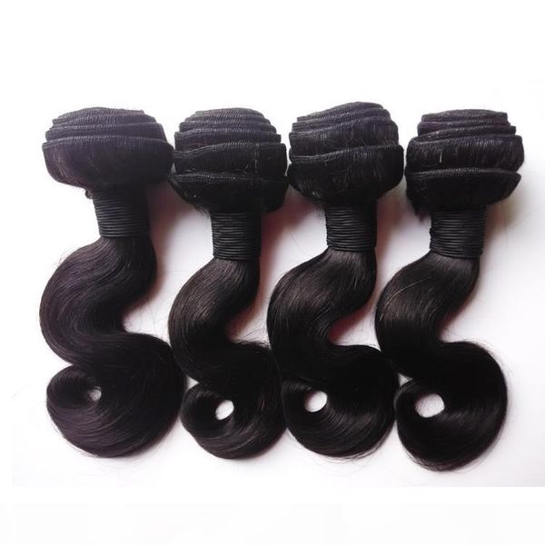 

brazilian body wave human hair extensions 3pcs lot natural color 8-28inch unprocessed indian remy hair weaves wefts dhgate, Black