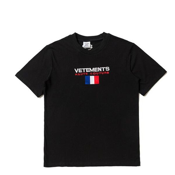 

hiphop men sleeve embroidery t shirts women short fz2950 tees vetements france flag vtm t shirt quality kchom